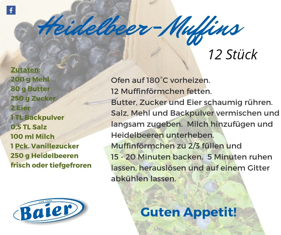Heidelbeer-Muffin Rezept - Chef Baier schmecken diese