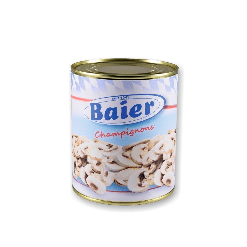Champignons en conserve Champignons de Paris, coupés, 2ème choix, 850 ml boîte
